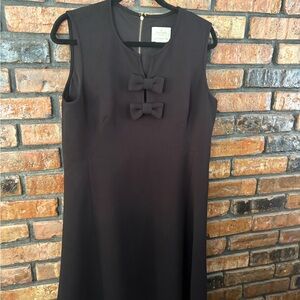 Kate Spade Black Midi Dress with Bow Accents